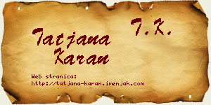 Tatjana Karan vizit kartica
